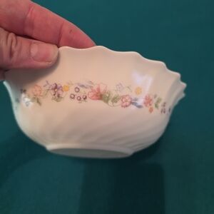 Floral Scalloped Ceramic Bowl